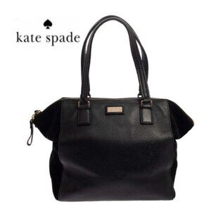 Kate Spade Magnolia Park Ollie Tote Black Leather Suede Large Work Bag